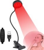 Red Light Relief Lamp for Face, USB-Powered, 18 LEDs 660nm and 850nm NIR‌ | LED Red Light for Body with Adjustable Angle and Clip, Suitable for Home Use, Relief - Image 2
