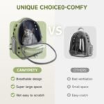 Cawypety Cat Backpack Carrier, Breathable Cat Carrier Large Space Bubble Pet Backpack for Kitty Small Dog up to 15lbs, Transparent & Foldable Pet Carrier for Travel Hiking - Image 3