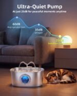 3.2L/108oz Stainless Steel Cat Water Fountain Pet Fountain | Automatic Pet Water Dispenser - Self-Designed Filtration System - Ultra-Quiet Pump - Easy Cleaning & Maintenance (3 Filters) - Image 7