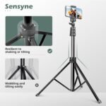 SENSYNE 72" Phone Tripod, Extendable Cell Phone Tripod Stand, Selfie Stick with Wireless Remote and Phone Holder, Compatible with iPhone Android Phone, Camera - Image 6