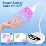 Makartt Flash Cure UV LED Nail Lamp for Gel-X Tips, Adjustable Gooseneck | 50 mW/cm² Cordless Rechargeable UV Light with Auto Sensor & 4 Timers & 10 Beads for Fast Gel Curing Home DIY Salon Use, White - Image 10