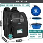 PetAmi Dog Backpack Carrier Airline Approved Cat Pet Puppy Bag, Black - Image 3