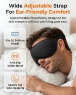 Blackout Weighted Eye Mask for Sleeping, 3D Contoured Sleep Mask for Women | Soft Breathable, Gentle-Pressure, Deep Cups, Adjustable Elastic Strap, Zero Eye Pressure, Eyelash Friendly for Travel, Black - Image 7