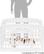 IRIS USA 4-Panel Dog Playpen, Pet Enclosure, White | Puppy Training, Configurable Layout, Multi-Shape Setup, Custom Pen Configuration, Secure Door Latch, Stable Non-Tip Base - Image 3