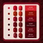 Double Rhythm 6 Pcs 15 ML Gel Polish Set Same Color Same Bottle Soak Off Gel Polish Kit Nail Art Manicure Salon DIY at Home for Women (Glitter Burgundy Dark Cherry Red Maroon-T6-7) - Image 6