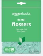 Amazon Basics Mint Dental Flossers, Shred Resistant, Slides Easily Between Teeth, with Fold-Away Pick, 90 Count, 1-Pack (Previously Solimo) - Image 2