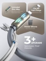 LISEN USB C to Lightning Cable, Chubby 240W 4 in 1 Charging Cable 6.6FT | USB A/C to C/Lightning with Light iPhone Charger for iPhone 17 16 15 14 Pro Max/MacBook Air Pro/iPad/Samsung S25/Switch/PS5 - Image 6