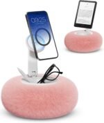 Viozon Phone Holder for Bed, Magnetic Pillow Stand, Compatible with 4-7" Phone/Kindle with Small Storage, Removable Suction Base for Stability, Idea for Kindle Reading and Video Watching On Bed,Pink - Image 2