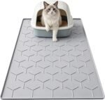 Garoopion Silicone Cat Litter Mat 34×22 inch, Easy to Clean, Gray | Waterproof Silicone Mat with Raised Edges, Catch Litter, Protect Floor from Urine, Multi-Use for Dog/Sink/Kitchen/Boots - Image 2