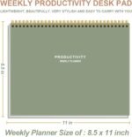 Weekly Productivity Planner - 8.5" x 11" Dashboard Desk Notepad Has 6 Focus Areas to List Tasks for Goals, Projects, Clients, Academic or Meal-Organize Your Daily Work Efficiently, 54 Weeks, Green - Image 7