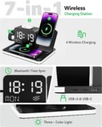 Acer Gadget 7-in-1 Wireless Charging Station Charger Stand for Multiple Devices for Apple - iPhone 17 16 15 14 13 12 Pro Max Apple Watch Airpods, Wireless iPhone Charger Station with Bluetooth TimeSyn - Image 3