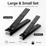 Aogeili Wide Jaw Steel Nail Clippers Set for Thick Toenail & Fingernail | Ultra Sharp Blades, Anti-Slip Grip, Large Toenail & Small Fingernail for Men Women Seniors, Home Travel Gift - Image 5