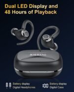 Wireless Earbuds, Bluetooth 5.4 Headphones Sport Over Ear Buds With ENC Mic | Noise Cancelling, 48H, Wireless Earphone With Earhooks, Stereo Deep Bass, IP7 Waterproof ear bud for Workout Running, Black - Image 6