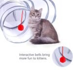 Cat Tunnel, Collapsible Tube with 1 Play Ball Toys, 3 Ways Tunnels for Indoor Cats, Puppy, Kitty, Kitten, Rabbit (White and Gray) - Image 6