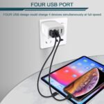 USB Charger Cube, Wall Charger Plug, AILKIN 4.8A 4-Muti Port USB Adapter | Power Plug Charging Station Box Base Replacement for iPhone 15 14 13 12 16 Pro Max/X/17, iPad Samsung Phones Charging Block - Image 6