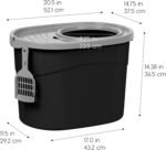 IRIS USA Large Top Entry Cat Litter Box, Hooded Privacy, Black/Gray | Multi-Cat Households, Protected Interior, Enclosed Top Access, Dog Proof Pan, Reduced Tracking, Odor Trapping - Image 3