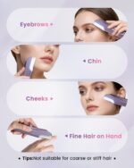 Dermaplane Razor for Women Face, Dermaplaning with 8 Refill Blades (Purple) | Peach Fuzz and Exfoliates, Rechargeable Dermaplane Tool, 3 Adjustable Speeds, LED Light, Simple to Operate, Easy to Carry - Image 6
