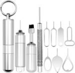 SIM Card Ejector Tray Removal Tool with Cleaning Brush, 2 in 1 EDC Portable Keychain Eject Pins Reset Needle Opener Cleaning Pen for All iPhone Airpods iPad Samsung Galaxy Cell Phone Smartphone - Image 2
