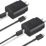 GUUSMART Type C Charger 2-Pack 25W Long 6ft USB C Charger Cable | Type C Charger Fast Charging Block Compatible with Galaxy S26 S25 S24 S23 S22 S21/iPhone 17/16/15 Pro Max/15 Plus-Black - Image 2
