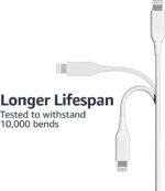 Amazon Basics 2-Pack Apple MFi Certified USB-A to Lightning Cable, Fast Charging, Data Sync, High Speed Transfer, Sturdy Design for iPhone 14 13 12 11 X Xs Pro, Pro Max, Plus, iPad, 6 Foot, White - Image 4