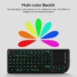 K808 Mini Keyboard with Touchpad, 2.4G + BT, with 7-Color Backlight | 600mAh rechargeable battery, laser pointer, compatible with pc/tv/htpc,and other devices, for travel,office and home use - Image 7