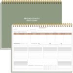 Weekly Productivity Planner - 8.5" x 11" Dashboard Desk Notepad Has 6 Focus Areas to List Tasks for Goals, Projects, Clients, Academic or Meal-Organize Your Daily Work Efficiently, 54 Weeks, Green - Image 2