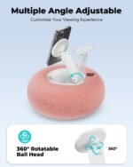 Viozon Phone Holder for Bed, Magnetic Pillow Stand, Compatible with 4-7" Phone/Kindle with Small Storage, Removable Suction Base for Stability, Idea for Kindle Reading and Video Watching On Bed,Pink - Image 5