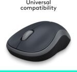 Logitech M185 Compact Ambidextrous 2.4 GHz Wireless Mouse - Swift Grey | Ambidextrous mouse with 2.4 GHz USB-A Nano Receiver, Optical Tracking, 12-Months Battery Life, PC, Mac, Laptop compatible - Image 8