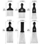 6 Pack Curly Afro Hair Metal Hair Picks, Metal Tool Hair Combs for Men Women Afro Wigs (Black) - Image 4
