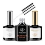 modelones Builder Nail Gel with Gel Top Coat, 3Pcs Clear Builder Nail Kit | Thickening Apex Building Extension Rhinestone Gel Tips Glue, U/V LED Lamp Cured for Home DIY Salon Girls - Image 2