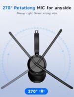 AOC Wireless Headset with Mic for Work, Bluetooth 5.4 Headphones-Dark Black | AI Noise-Canceling Mic for Clear Calls, Computer Headset with Mic Mute & USB A/C Dongle for PC, Computer, Laptop - Image 9