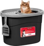 IRIS USA Large Top Entry Cat Litter Box, Hooded Privacy, Black/Gray | Multi-Cat Households, Protected Interior, Enclosed Top Access, Dog Proof Pan, Reduced Tracking, Odor Trapping - Image 2