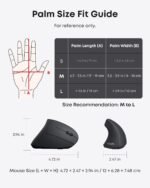 Anker 2.4G Wireless Ergonomic Mouse, Right Hand Vertical Mouse USB Receiver | Multi-Device Connectivity, 800/1200/1600 DPI, Wireless Mouse for Laptop, Desktop, PC, 5 Buttons, Black (Batteries Required) - Image 7