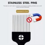 3-Piece Stainless Steel Afro Hair Pick Set, Fist Design for Men & Women, Perfect for Natural Curly Afro Hair, Essential Hairdressing Styling Tool - Image 7
