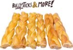 BULLYSTICKS & MORE 6 Inch Beef Collagen Braids for Dogs (8 Count) - Bones for Dogs - Dog Parents Choice - No Hide Beef Cheek Rolls - Image 3