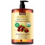 Yoken Organic Jojoba Oil 16oz, USDA Certified Cold Pressed for Skin Care | Cold Pressed Body Oil Women After Shower Unscented Carrier Massage Moisturizer Hydrating Nourishing Essential Mixing - Image 2
