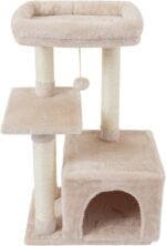 Cute Cat Tree Kitten Cat Tower Condo Cat Furniture Sisal Scratching Posts B | FISH&NAP For Indoor Jump Platform Activity Center Play House Beige - Image 2