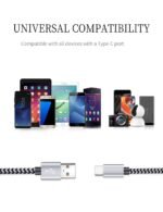 USB C Cable 6ft 5Pack, 3A Fast Charging Nylon Braided Type C Cord | Tpc001 USB C Charger Cable with Durable Braided Design, Compatible with Samsung Galaxy S10e S10 S9 S8 Plus Note 9 A80 A50 A20 - Image 8