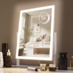 HIEEY Lighted Makeup Mirror, 17.3" x 13" Hollywood Vanity Mirror with Lights, Three Color Lighting Modes, and 5X Magnification Mirror, Smart Touch Control, 360°Rotation (White,Gift Box) - Image 2
