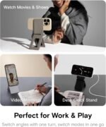 MOFT Phone Tripod Stand, Portable Selfie Stick for iPhone, Mulit-Angle | Pocket Size | Strong Magnets l MOVAS Leather | Magsafe Compatible | Easy to Charge | Stylish |For Content Creators - Image 6