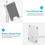 OMOTON CA02 Cell Phone Stand with Charging Hole for Desk Lightweight Silver | Fits iPhone 17/Samsung Galaxy 4-7" · Hands-Free Call · Gaming · Live Streaming · Compact Portable for Travel, Office, Home - Image 7