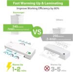 Buyounger 9 Inch Thermal Laminator Machine Set with 40 Sheets | Fast 1 Min Warmup, 340mm/min Speed, ABS Anti Jam Button, Cold Mode, Included Trimmer & Corner Rounder for Home School Office - Image 3