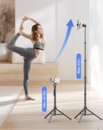 EMART 62’’ Cell Phone Tripod Stand with Remote for iPhone and Android | Compact lightweight design easy to carry for travel & outdoor use，works great for live streaming, vlogging, filming - Image 3