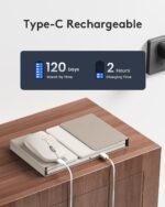 Foldable Keyboard and Mouse, Samsers Folding Bluetooth Keyboard Combo, 2.4G + BT5.0 x 2, Full-Size Portable Travel Keyboard & Rechargeable Wireless Mouse for Windows Android iOS Mac OS, Starlight - Image 7