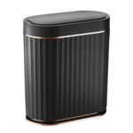 ELPHECO Black Bathroom Trash Can with Lid 2 Gallon Sensor Trash Bin, Automatic Narrow Garbage Can, Waterproof Smart Trash Can, Slim Motion Sensor Waste Bins for Bathroom, Living Room, Office | Automatic Garbage Can, IPX5 Waterproof Plastic Wastebasket, Slim Trash Bin for Bathroom, Living Room and Office - Image 2