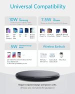 Anker 313 Qi-Certified 10W Fast Wireless Charger Pad | Portable Wireless Charging Pad for Samsung, iPhone, and AirPods (AC Adapter Not Included, Not MagSafe-Compatible) - Image 3