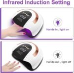 268W UV LED Nail Lamp, LKE Nail Dryer for Gel Polish, 4 Timers UV Nail Lamp Professional Nail Light, 57Pcs Lamp Beads and Automatic Sensor(White) - Image 3