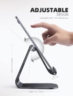 Lamicall iPad Stand Adjustable Tablet Holder, Sturdy Aluminum, Multi-Angle | Dock Stand for 4-13" iPad Pro Air Mini Kindle Tab Switch, All Aluminum Metal, Multi-Angle, Sturdy, Office Desk Accessories - Image 6