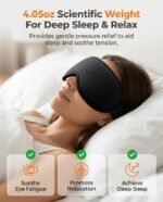 Blackout Weighted Eye Mask for Sleeping, 3D Contoured Sleep Mask for Women | Soft Breathable, Gentle-Pressure, Deep Cups, Adjustable Elastic Strap, Zero Eye Pressure, Eyelash Friendly for Travel, Black - Image 4