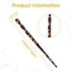 10 Pieces Acetate Hair Sticks Leopard Print Hair Pins, Tortoise Shell Hairpin Vintage Hair Chopsticks Retro Hairpins Disk, Hair Accessories for Women Girls (Classic) - Image 5